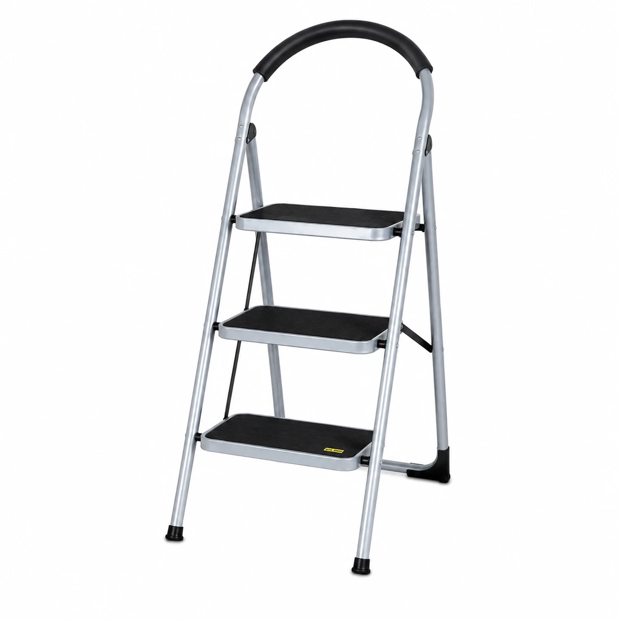 Wood Solution 3 Step Foldable Steel Ladder