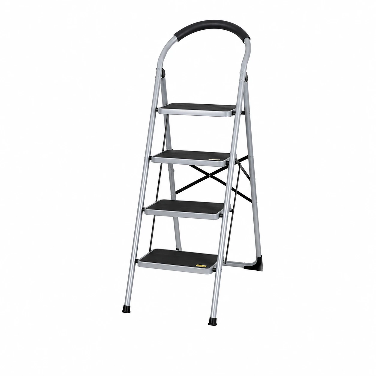 Wood Solution 4 Step Foldable Steel Ladder