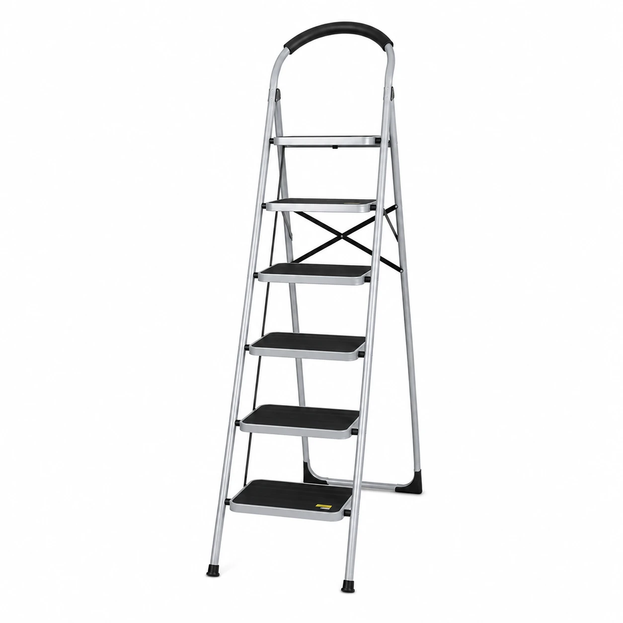 Wood Solution 6 Step Foldable Steel Ladder